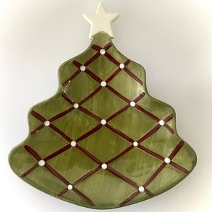 POTTERY BARN Season’s Greetings Christmas Tree With Star Plate